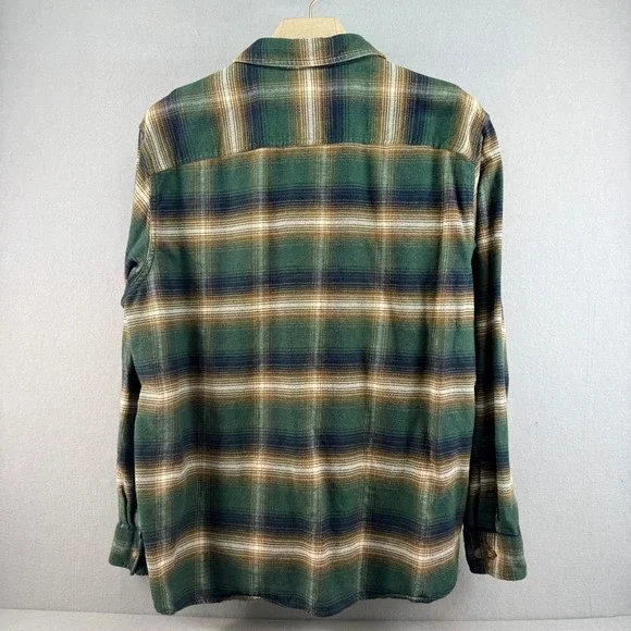 Pendleton Burnside Mens XXL Green Plaid Flannel Button Down Shirt 100% Cotton - Picture 3 of 11